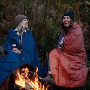 Cozy Outdoor Blanket Set - Blue and Orange